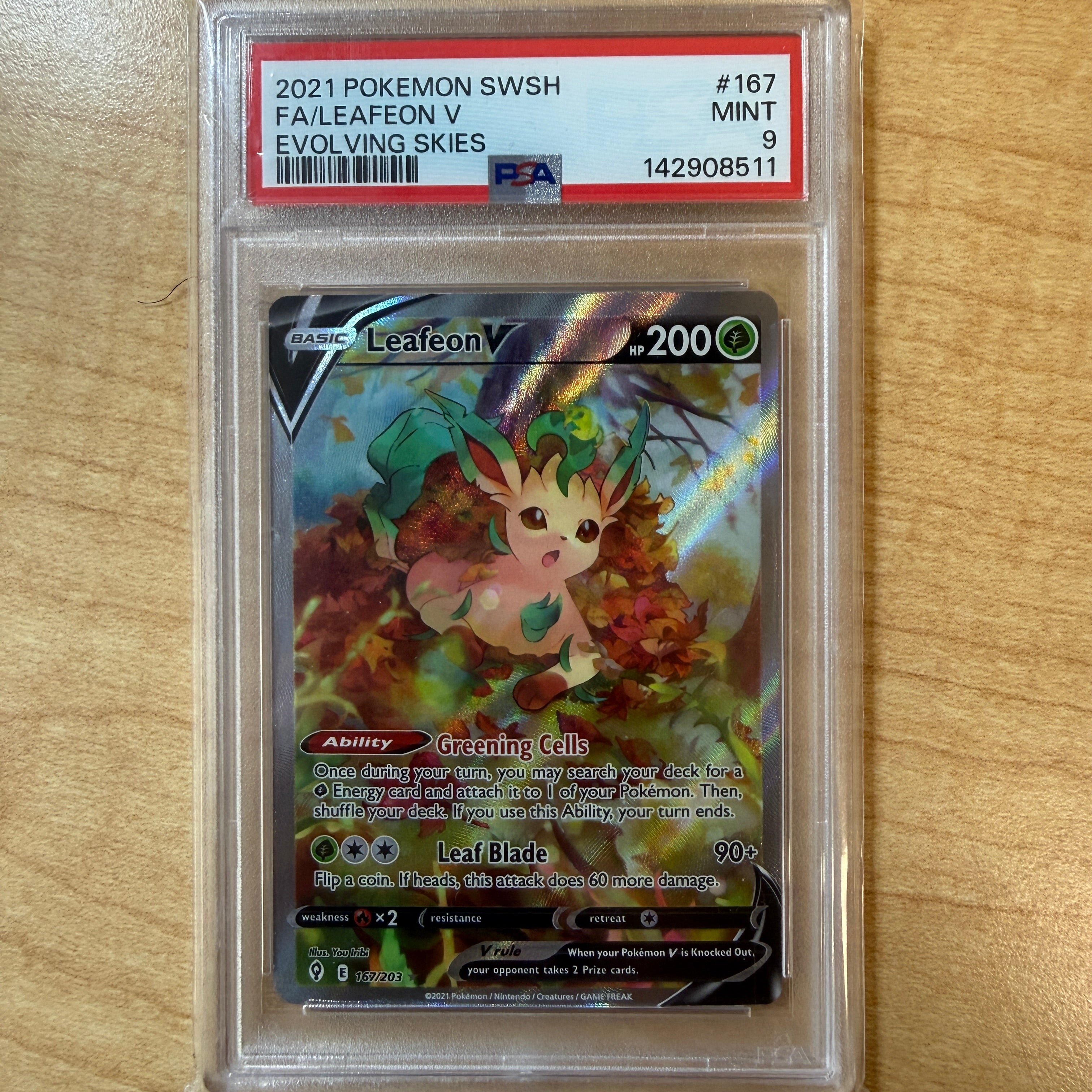 Leafeon V (Alternate Full Art) · 167/203 · PSA 9.0 MINT · 1203