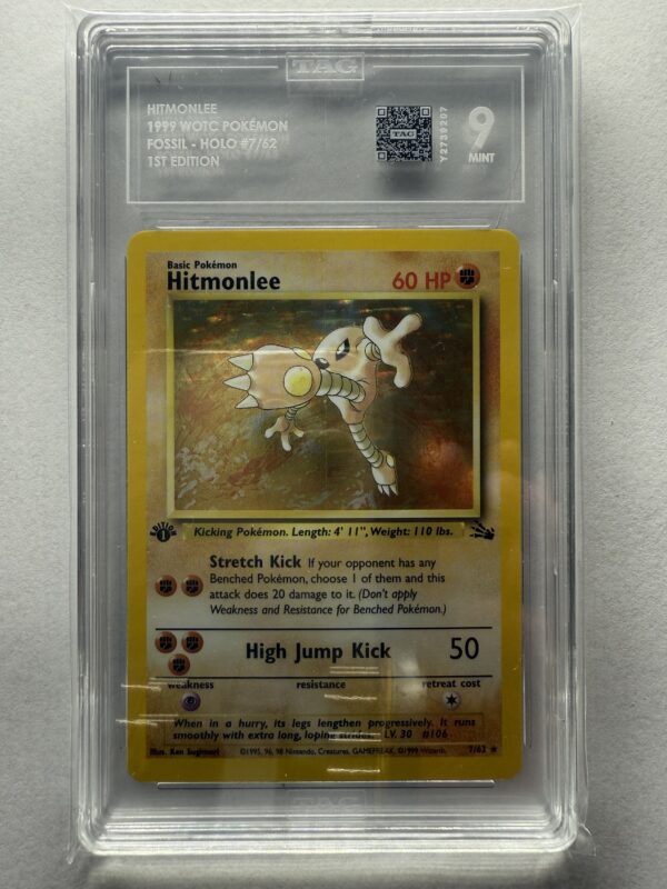 1st Edition Hitmonlee Holo #7 TAG 9