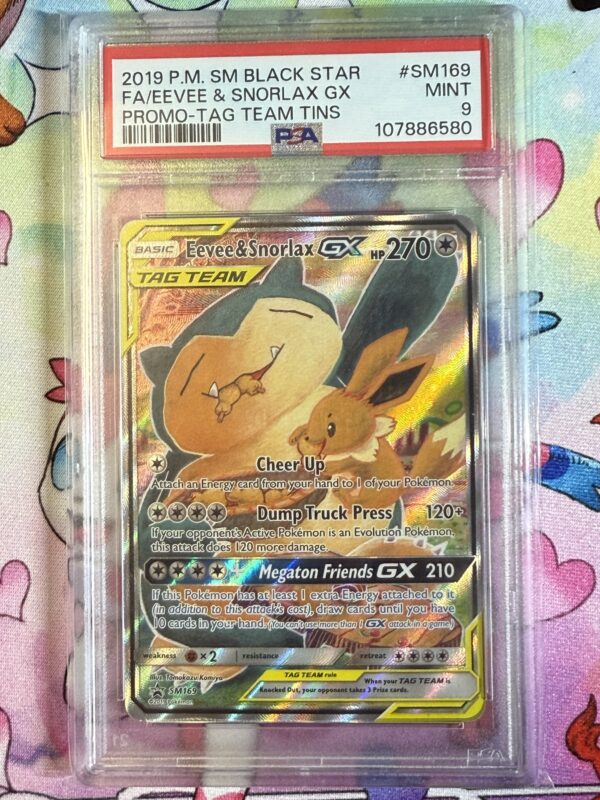 Eevee & Snorlax GX SM169 PSA 9