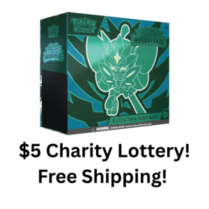 October - November Charity Lottery! Use code"charity" for free shipping on tickets!